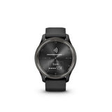 Garmin vivomove Trend - Slate Stainless Steel Bezel with Black Case and Silicone Band